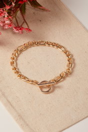 Heliophilia Silver Pulsera de Metal Dorada con Acabado Lacado